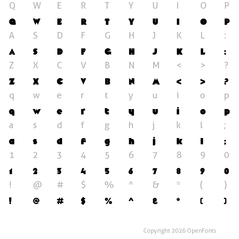Character Map of Mekon Regular
