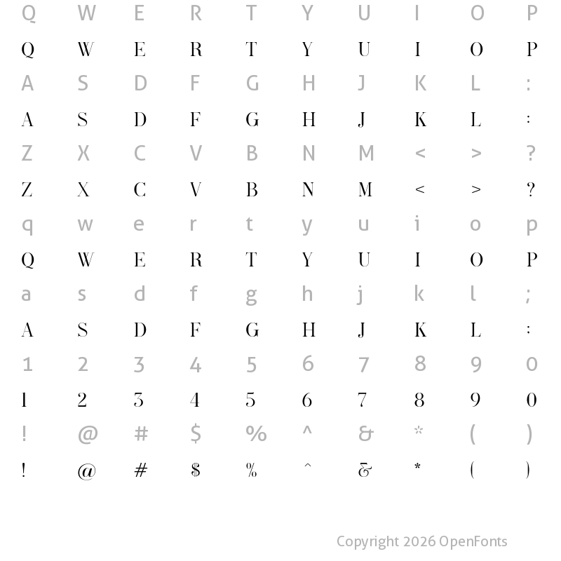 Character Map of Melanic Black Serif Demo Regular