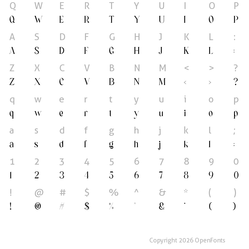 Character Map of Mellida Regular