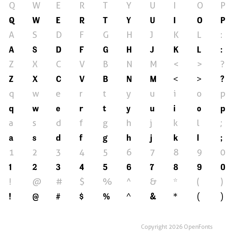 Character Map of Meloche Bold