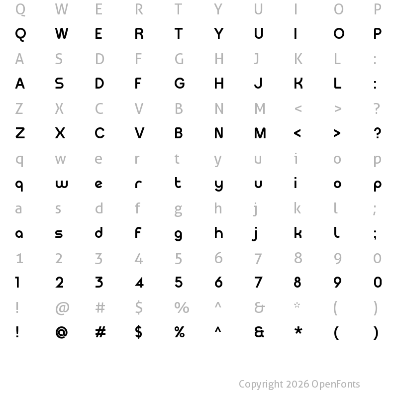 Character Map of Meltix Bold Demo Regular