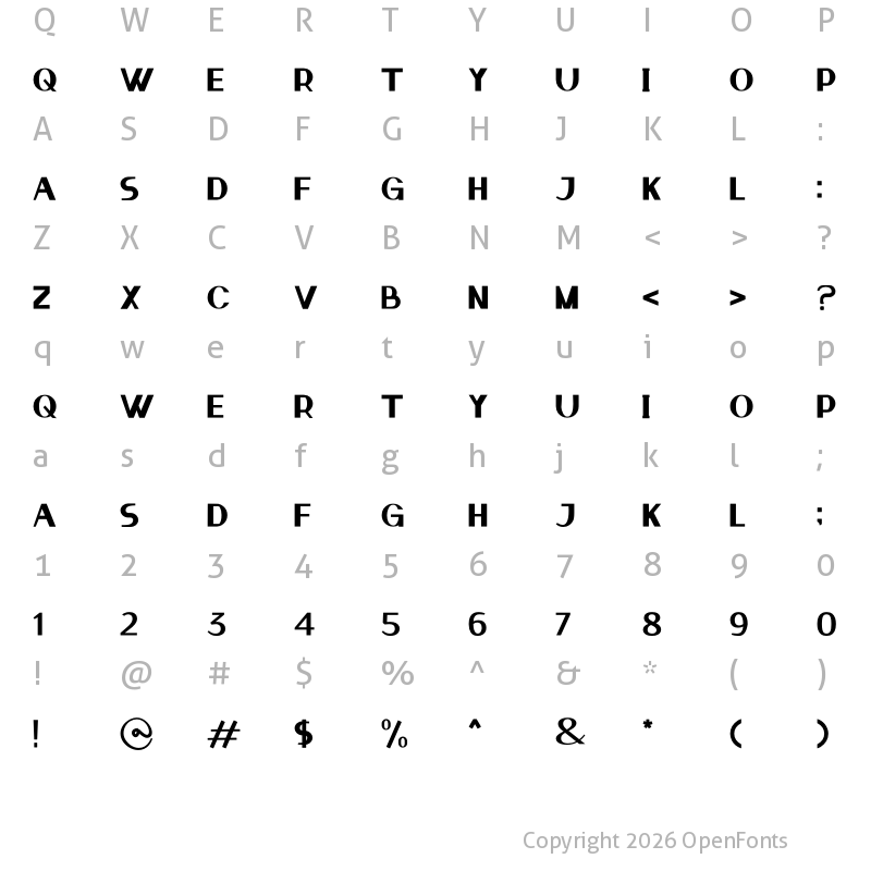 Character Map of MELUCA Regular
