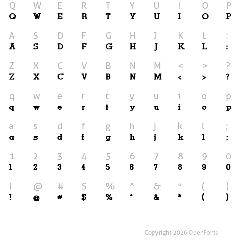 Character Map of Men Nefer Black Bold