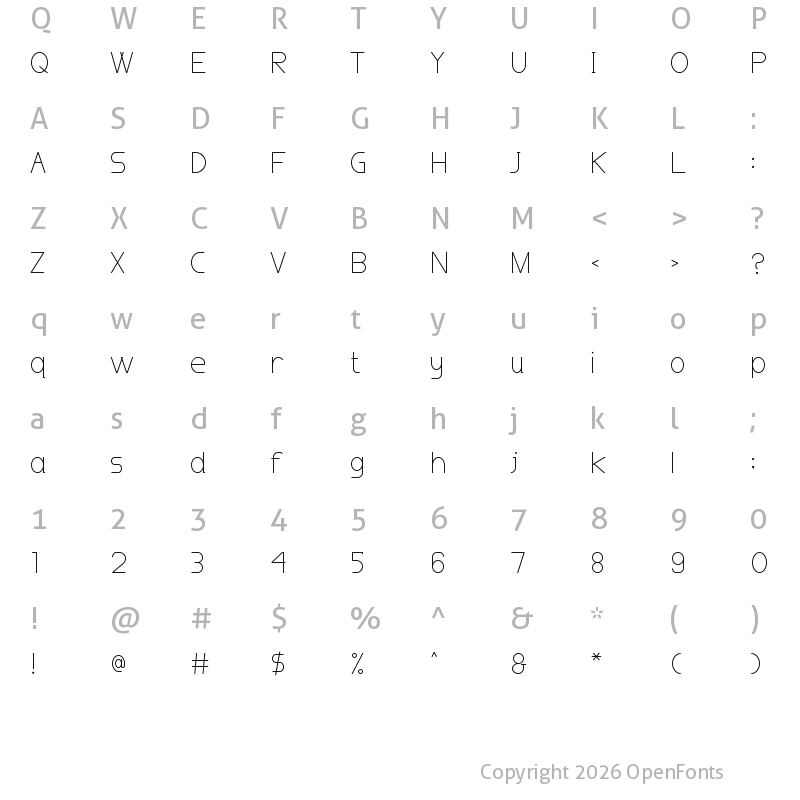 Character Map of Mephisto Regular