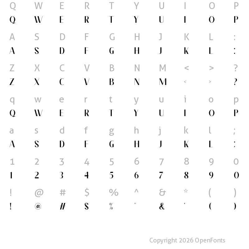 Character Map of Meqalin Regular