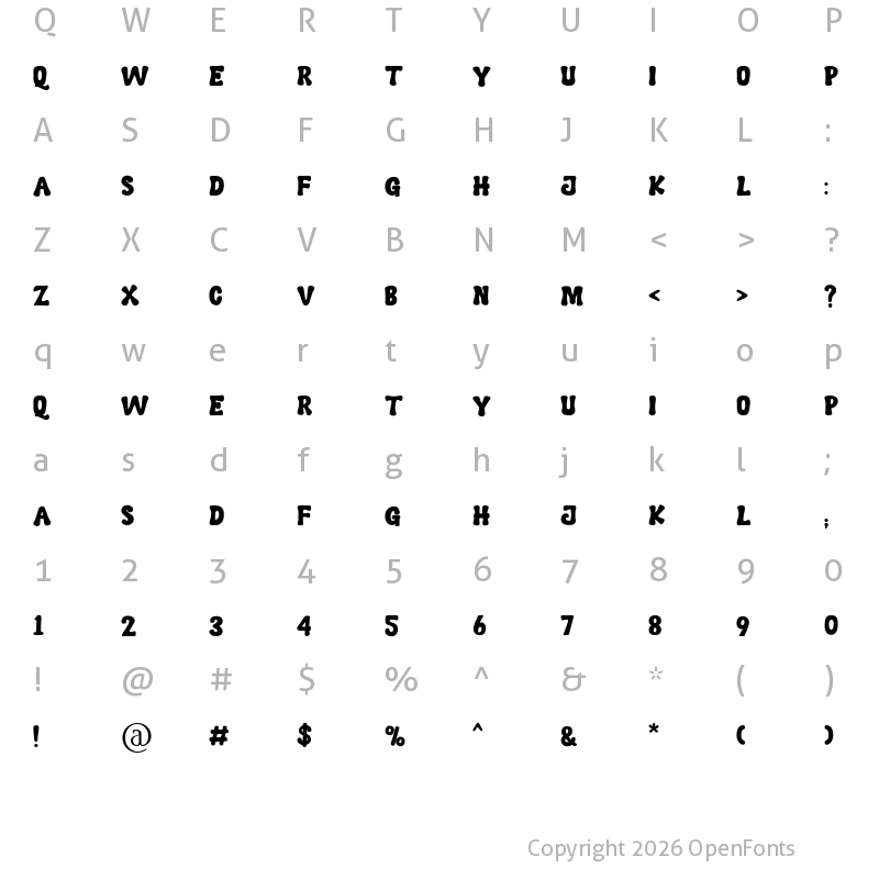 Character Map of MERCHANDISE Regular