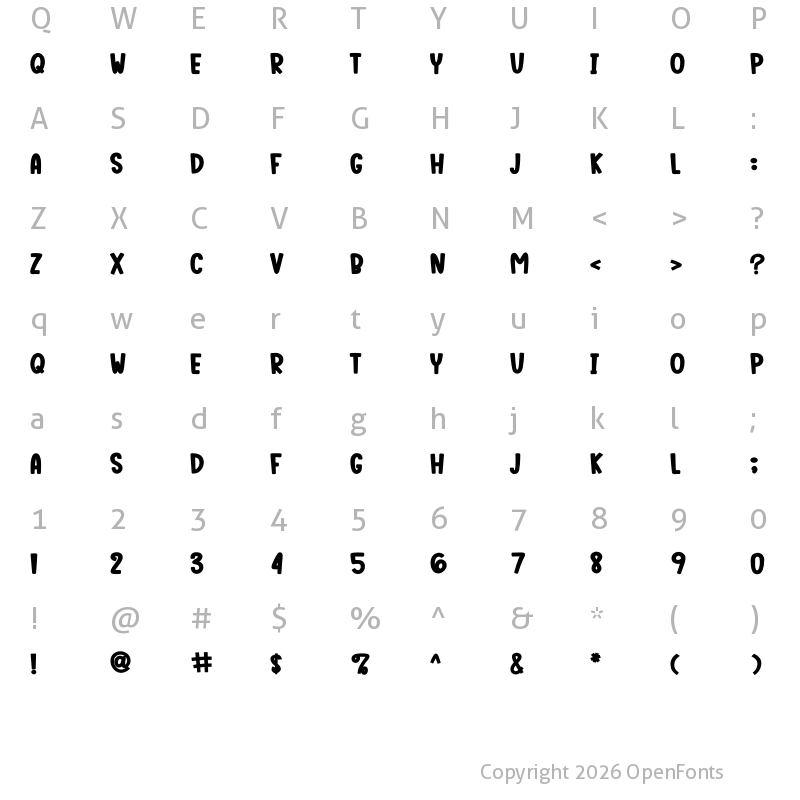 Character Map of Mercoone Regular