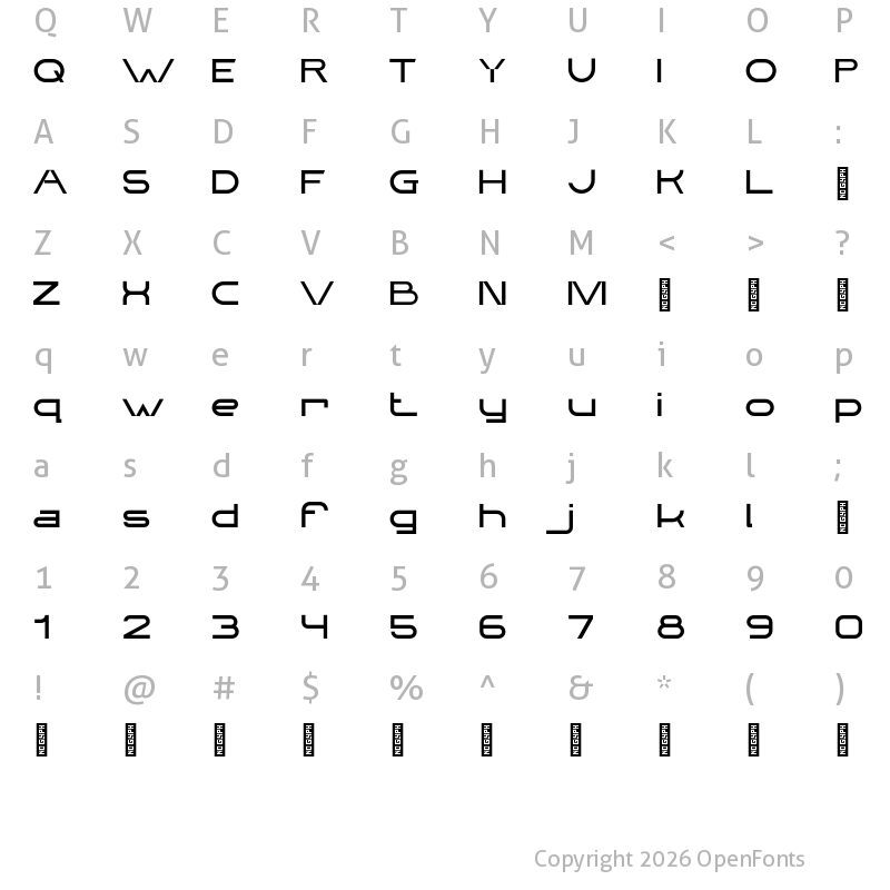 Character Map of Meredia Personal Use Regular