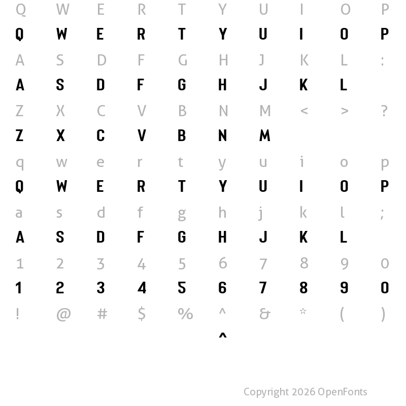 Character Map of Merhique Black