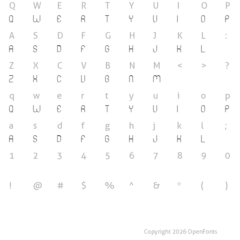 Character Map of Mers Shadow Regular