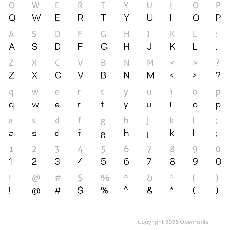Character Map of Mersad Regular