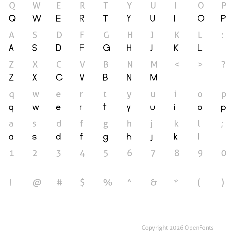 Character Map of Merula Regular