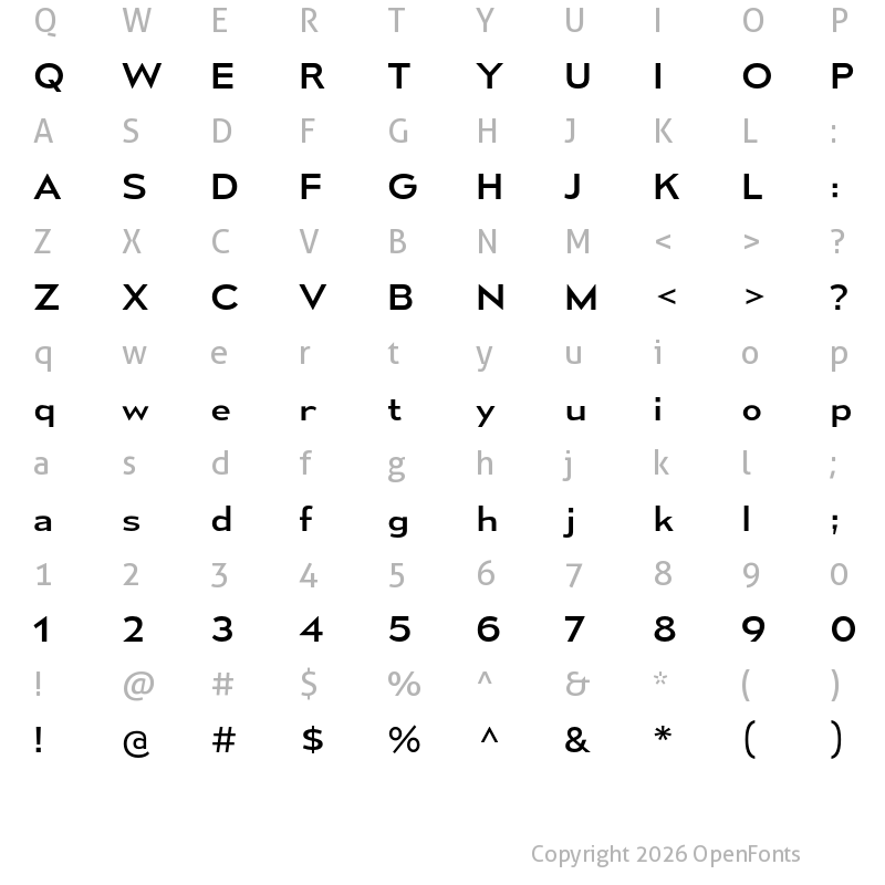 Character Map of Mesmerize SemiExpanded