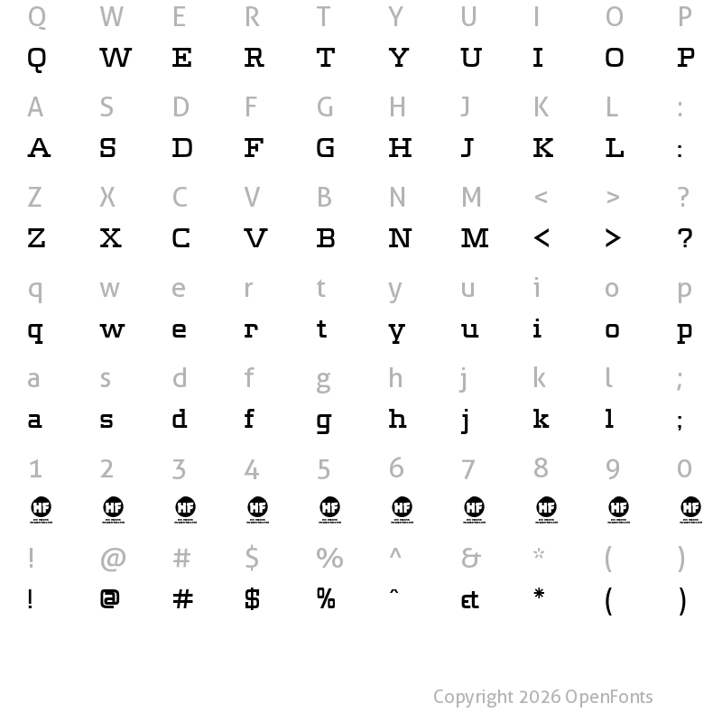 Character Map of Meteora DEMO Regular