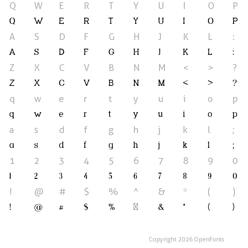 Character Map of methadone Regular