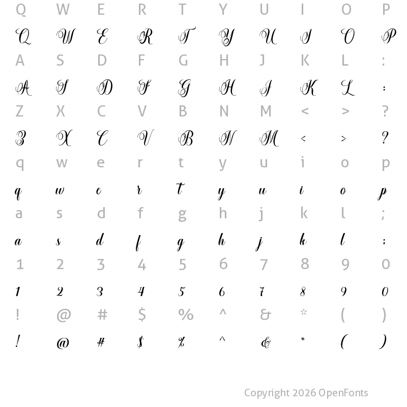 Character Map of Methalia Regular