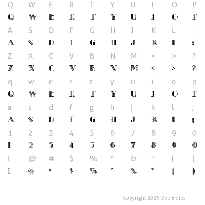 Character Map of Metro Retro NF Regular
