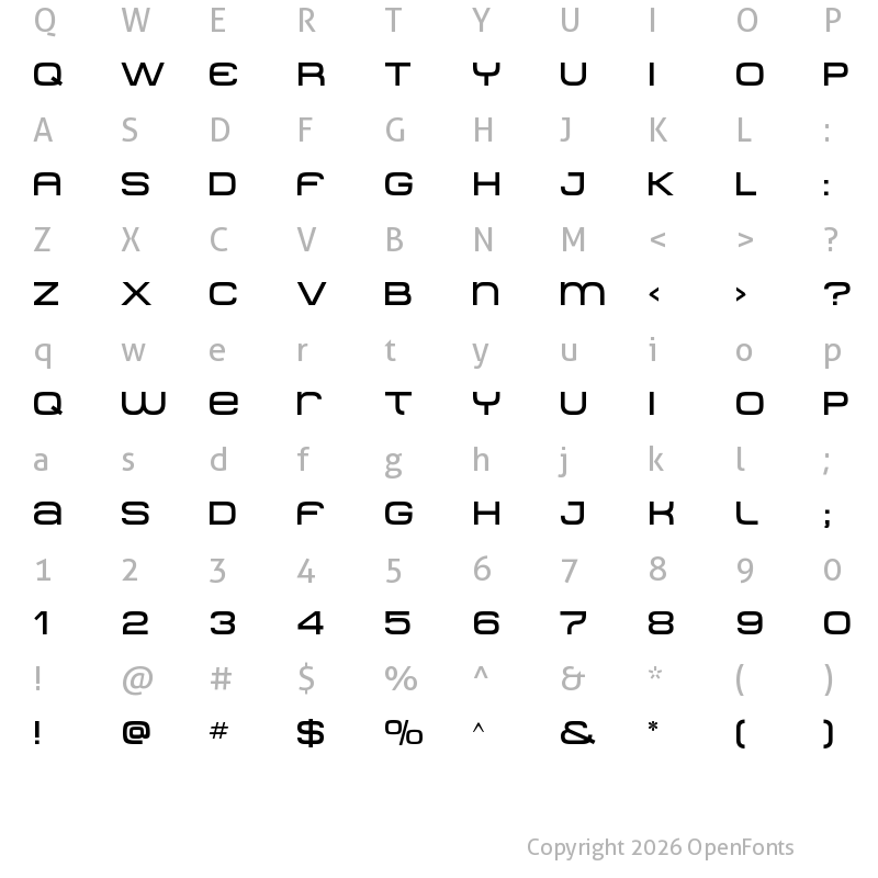 Character Map of MetroDF Regular