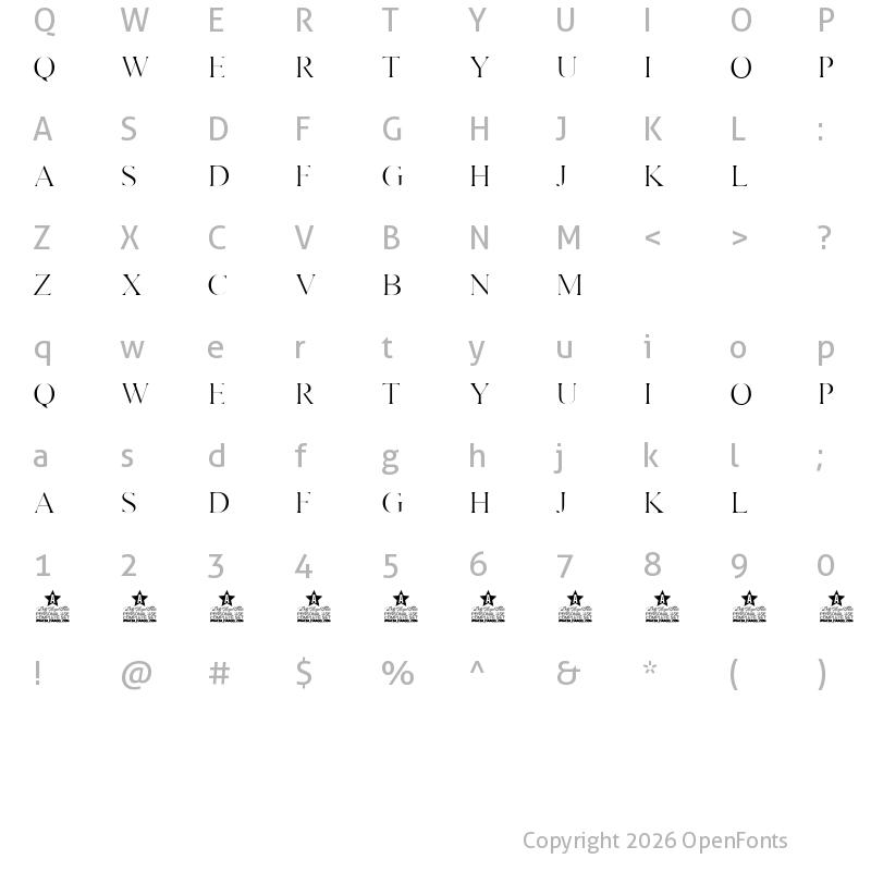 Character Map of METROPOLIS PERSONAL USE Regular