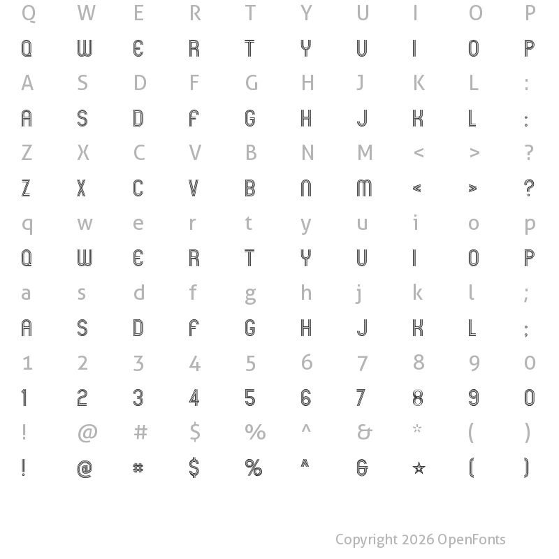 Character Map of Mexcellent Regular