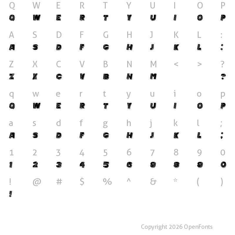 Character Map of Mexican Tequila Italic
