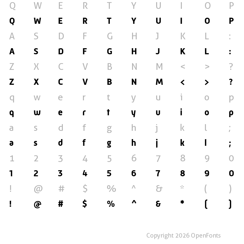 Character Map of Mic 32 New Bold