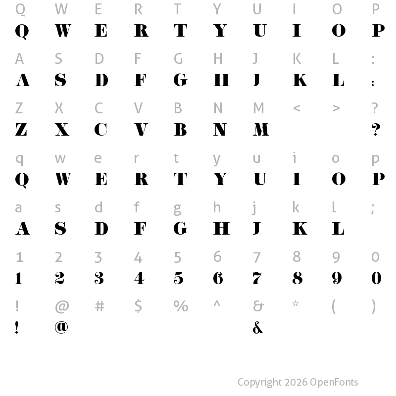 Character Map of Michaela Demo Regular