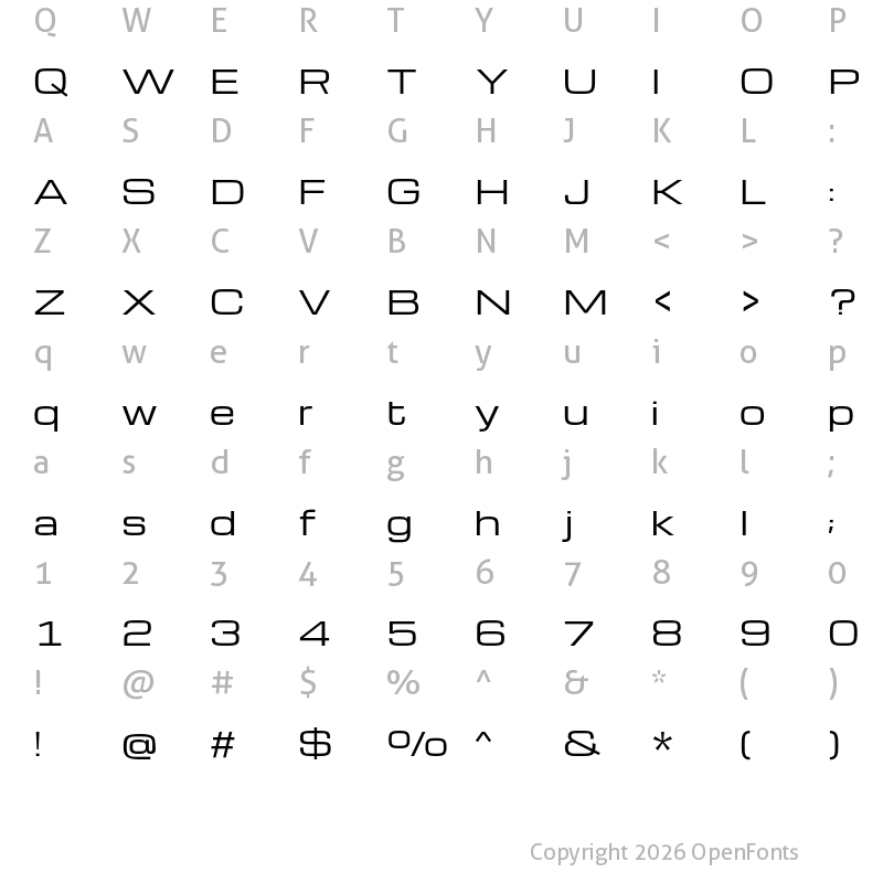 Character Map of Michroma Regular