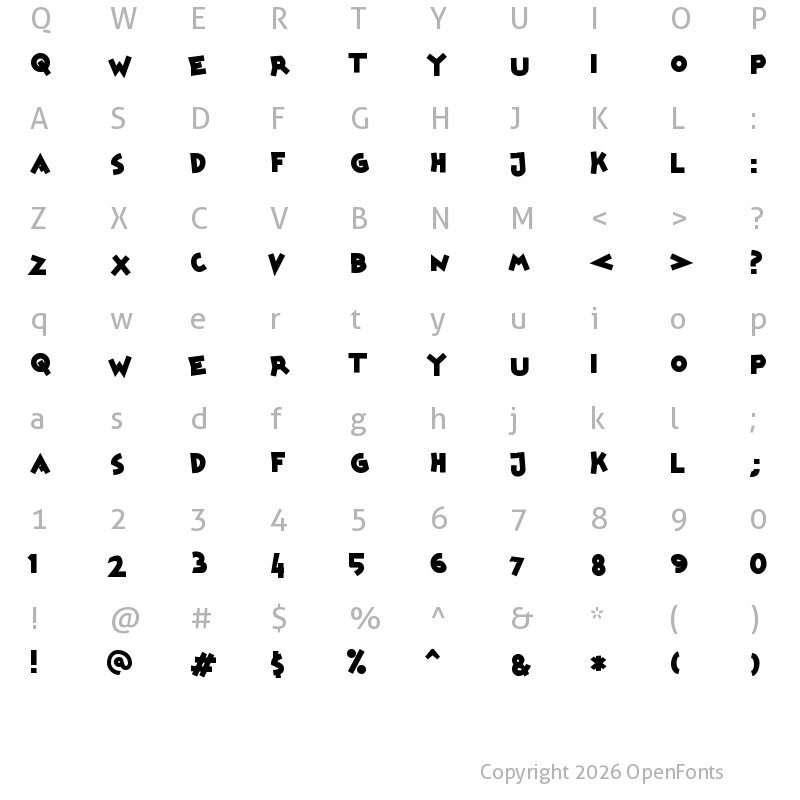 Character Map of mickeykw Regular