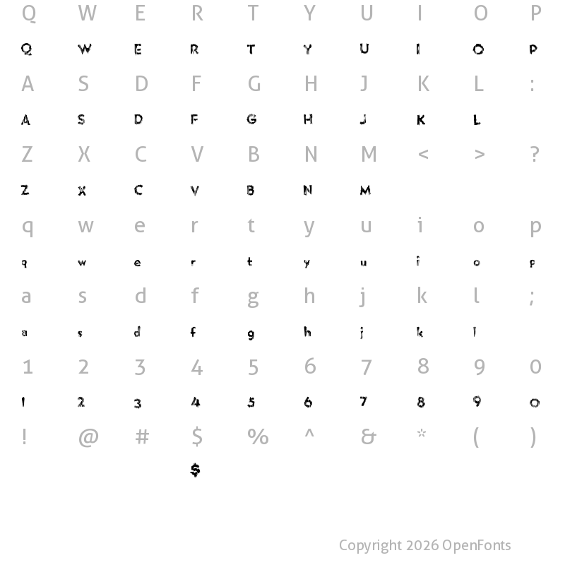 Character Map of MicroBrew Regular