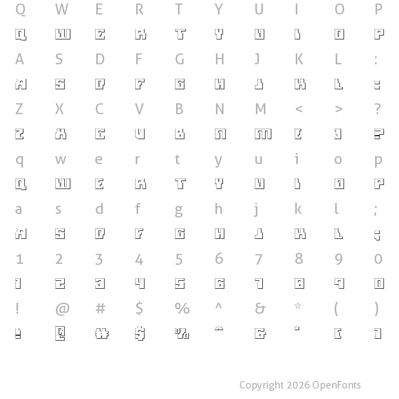 Character Map of Micronian 3D Regular