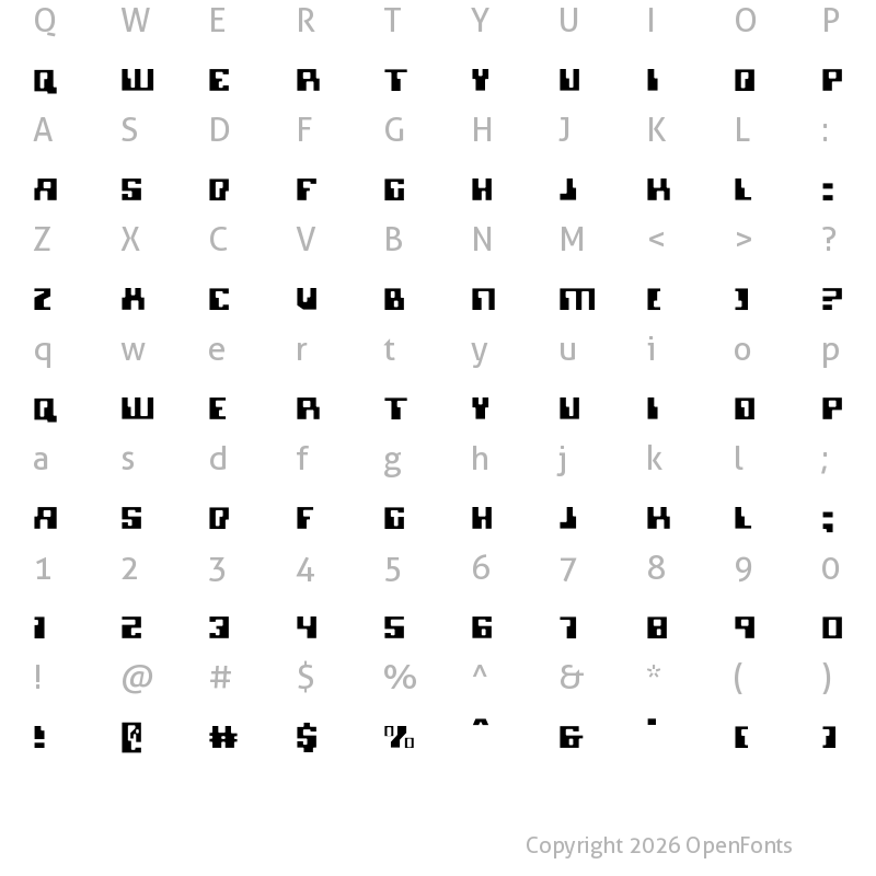 Character Map of Micronian Light Light