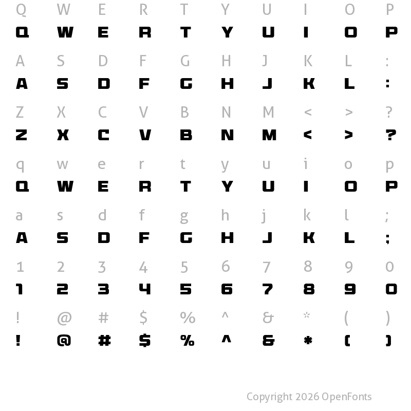 Character Map of Microsport Bold