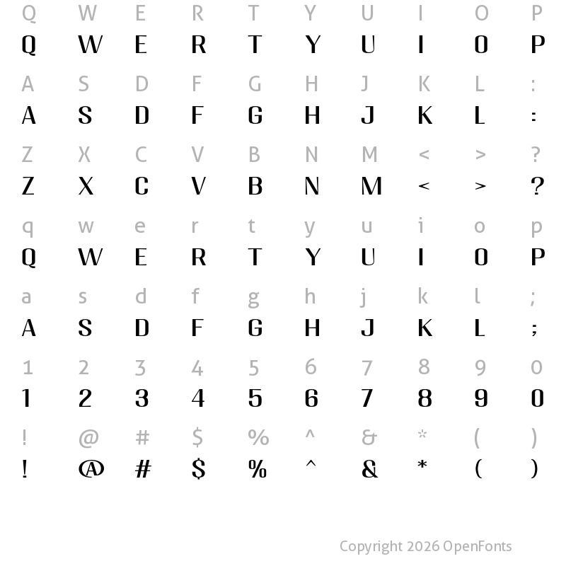 Character Map of Migha Expanded CNTR