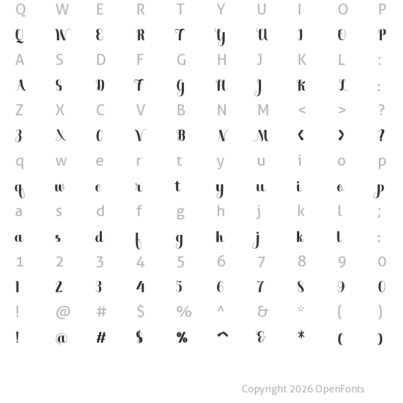 Character Map of Mightyman Regular