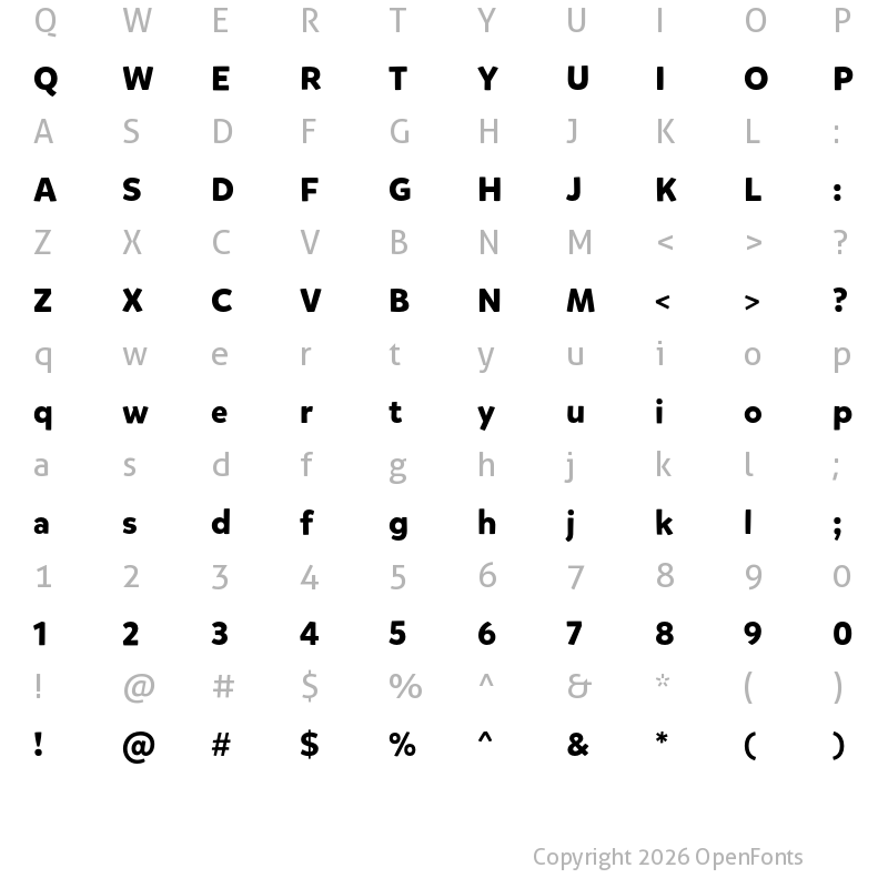 Character Map of Mikado Bold