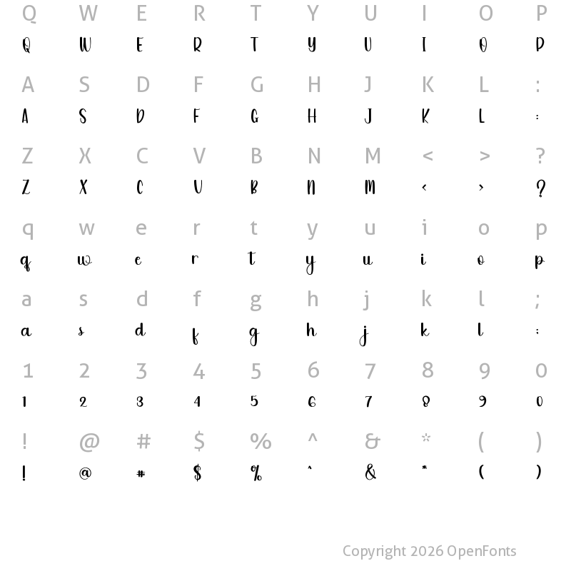 Character Map of Milk Drink Regular