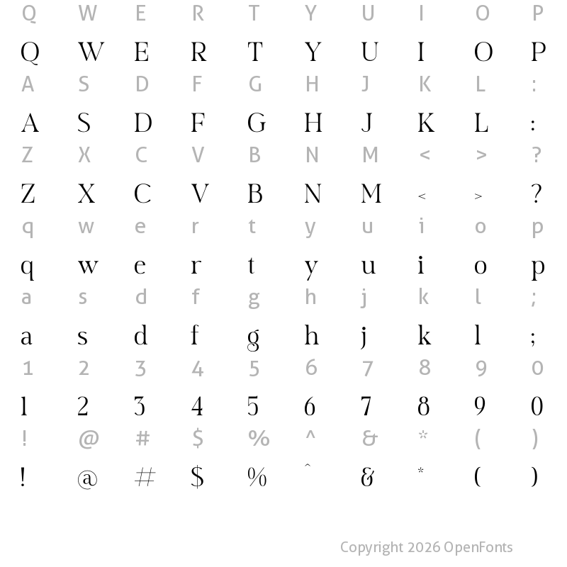 Character Map of Milkade Regular