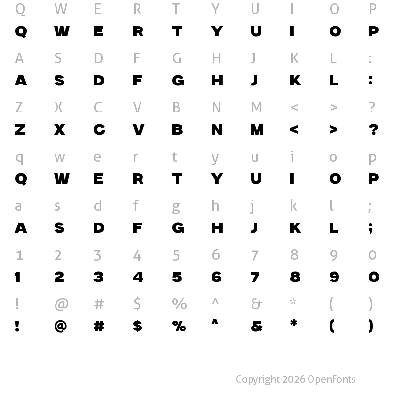 Character Map of Milker Regular