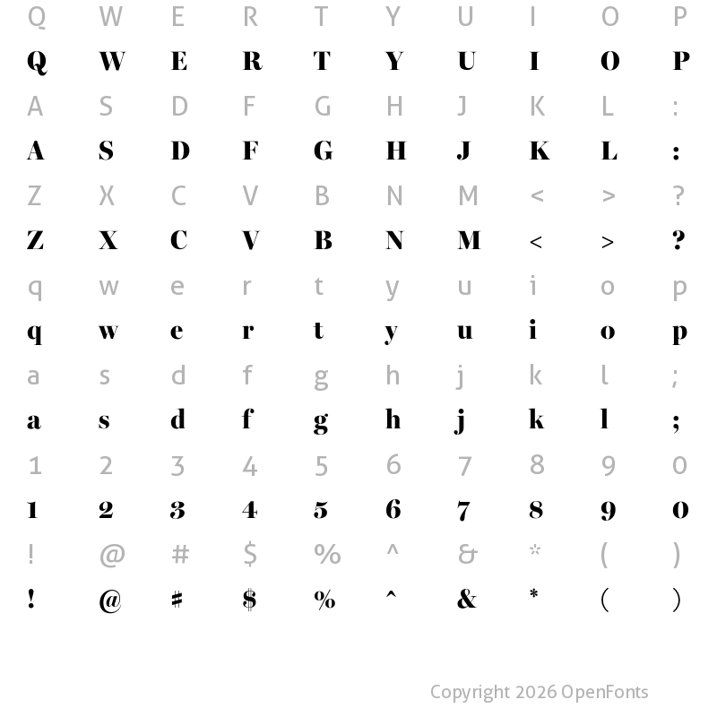 Character Map of Miller Banner Condensed Black