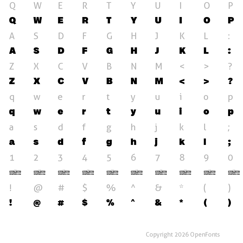 Character Map of Milligram Trial Heavy