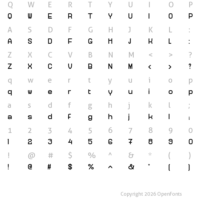 Character Map of Millimetre Regular