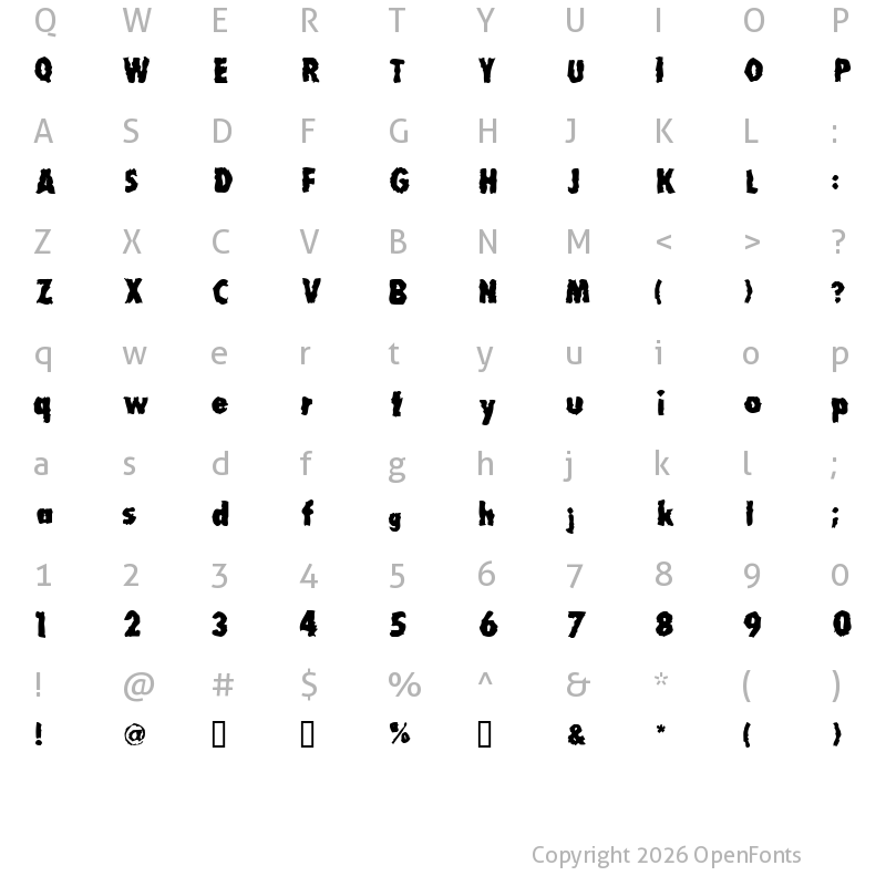 Character Map of MillionAir Regular
