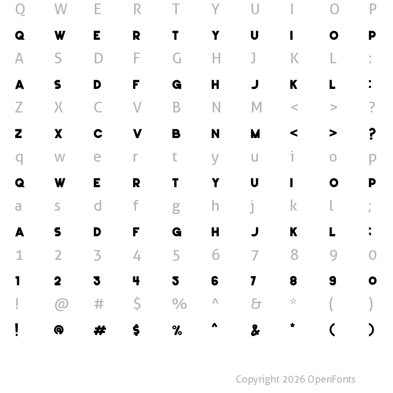 Character Map of milone Regular