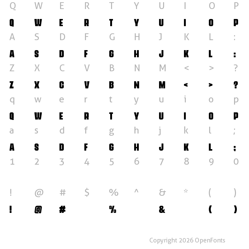Character Map of Mind The Caps DEMO VERSION