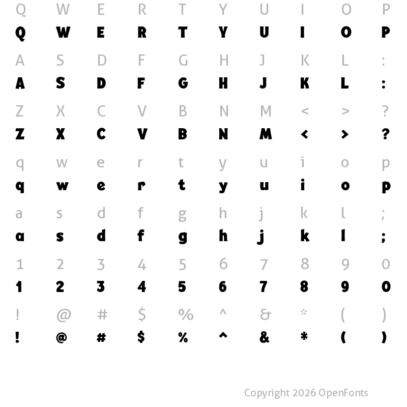 Character Map of Mingler ExtraBold