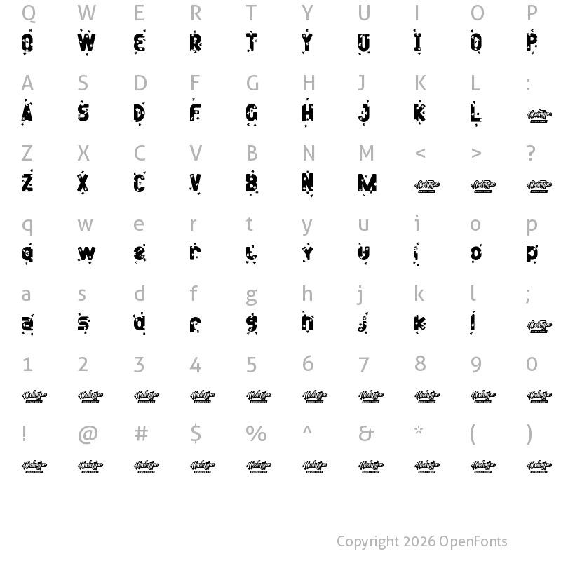 Character Map of Mini Puzzle Demo Regular