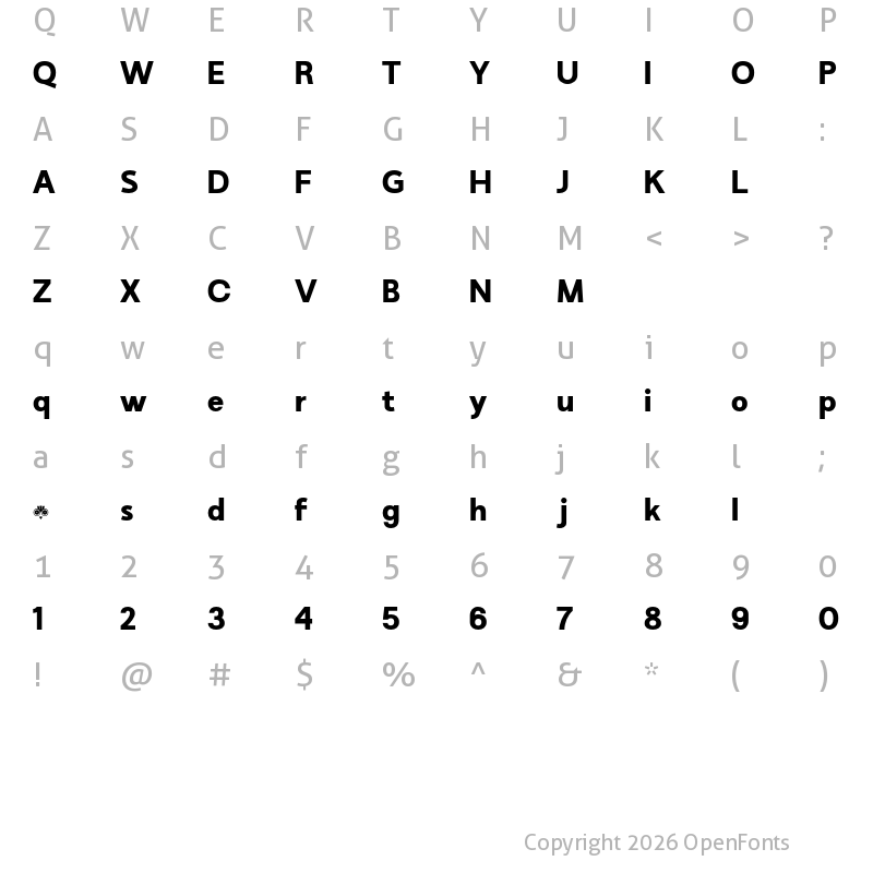 Character Map of Minomu Black