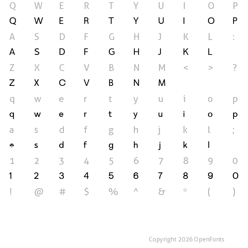 Character Map of Minomu Light