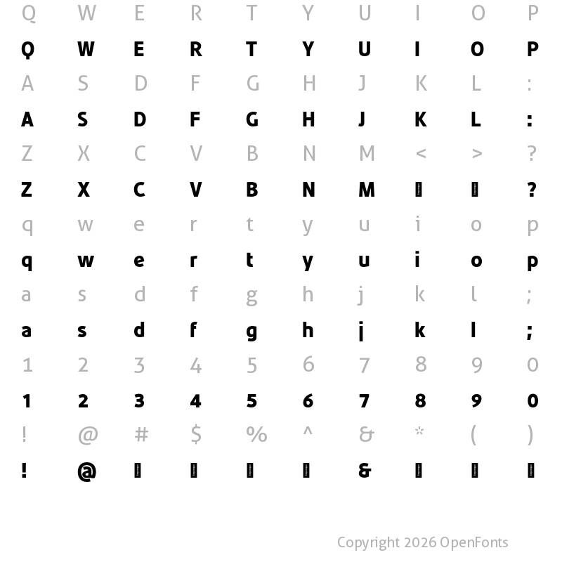 Character Map of Minora Trial Black